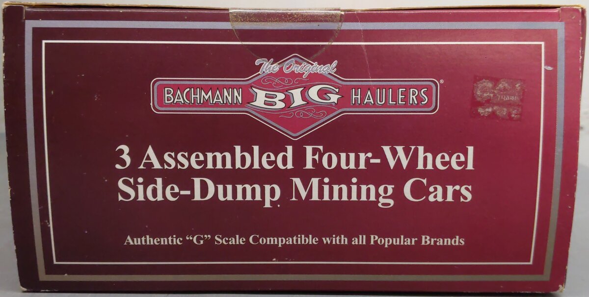 Bachmann 92502 G Assembled 4-Wheel Side-Dump Mining Cars (Set of 3) EX/Box
