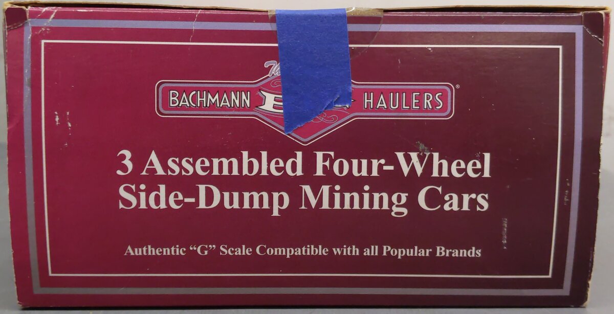 Bachmann 92502 G Assembled 4-Wheel Side-Dump Mining Cars (Set of 3) EX/Box