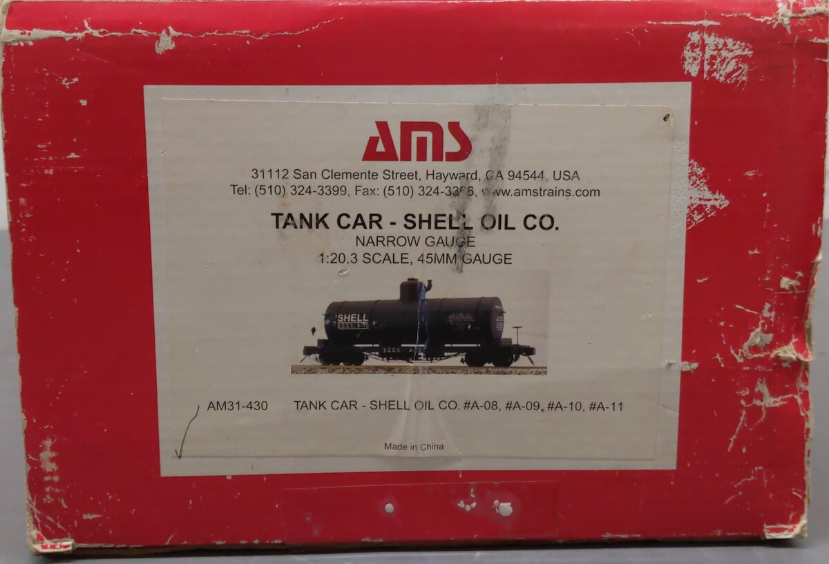 AMS AM31-430 Shell Tank Car #A-08- Narrow Gauge (Metal Wheels) EX/Box