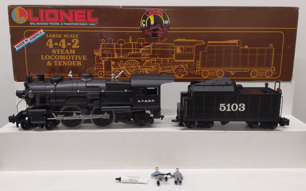 Lionel 8-85103 G Scale AT&SF 4-4-2 Steam Locomotive & Tender EX/Box