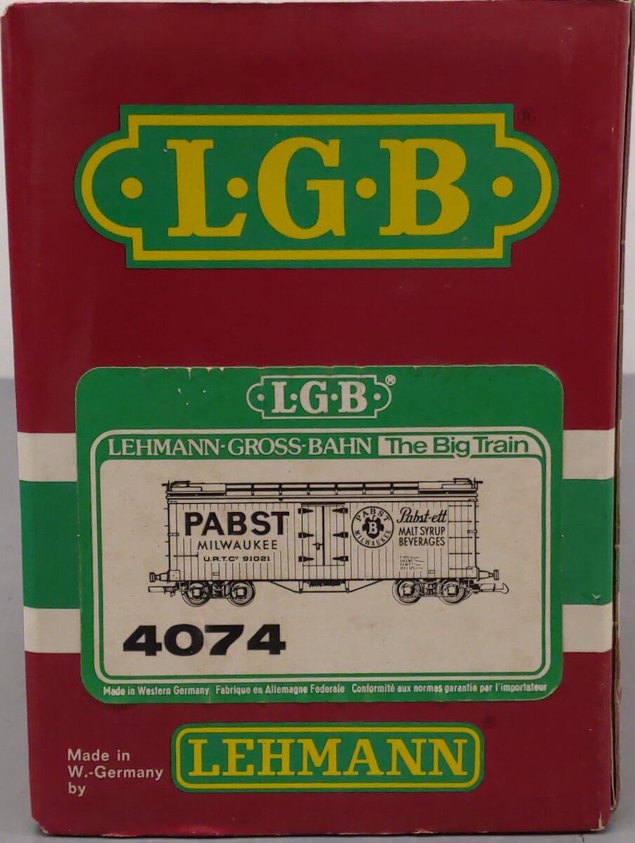 LGB 4074 G Scale Pabst Milwaukee Reefer #91021 EX/Box