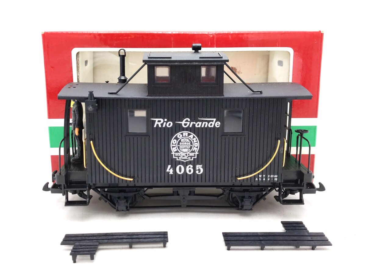 LGB 4065 G Scale Rio Grande Center Cupola Caboose (Black) EX/Box