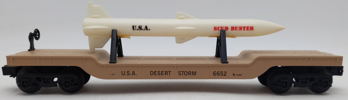 K-Line K6652 O Desert Storm US Army Missile Carrier Flatcar w/Missile EX/Box