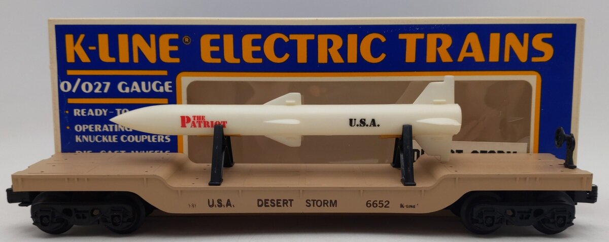 K-Line K6652 O Desert Storm US Army Missile Carrier Flatcar w/Missile EX/Box