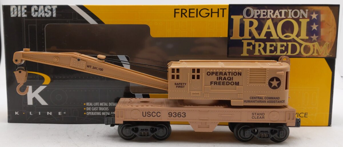 K-Line K651-9363 O Gauge USCC Iraqi freedom Crane LN/Box