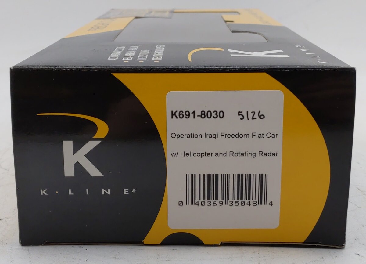 K-Line K691-8030 O Gauge Operation Iraqi Freedom Flatcar w/ Helicopter #5126 EX/Box