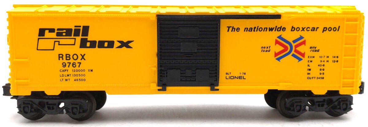 Lionel 6-9767 O Gauge Rail Box Boxcar VG