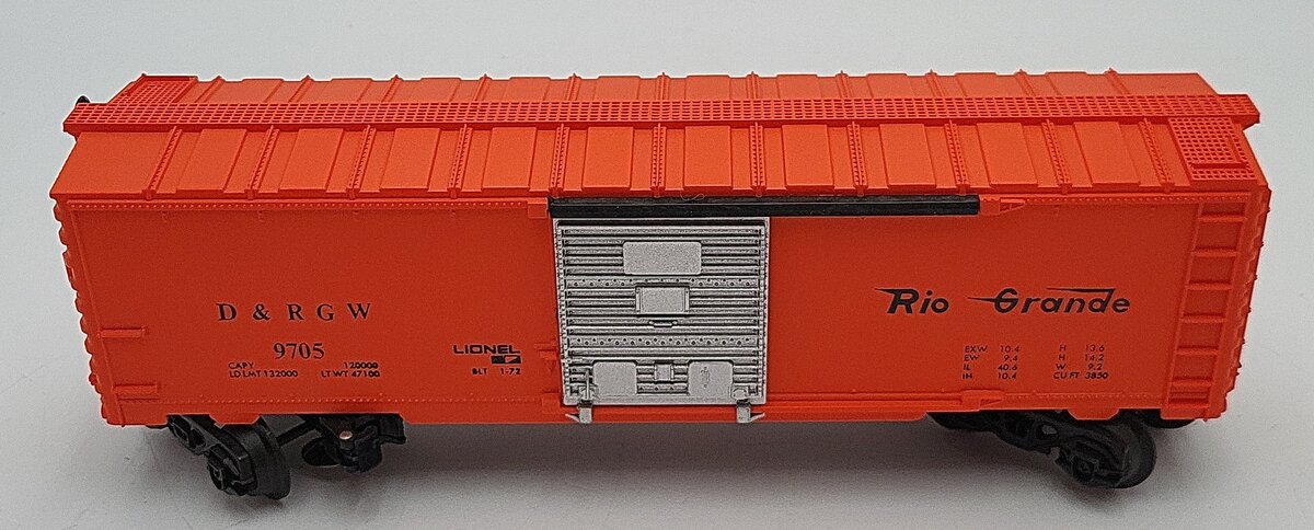 Lionel 6-9705 O Gauge Denver & Rio Grande Western Box Car VG