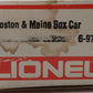 Lionel 6-9768 O Gauge Boston & Maine Boxcar EX/Box
