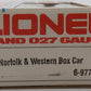 Lionel 6-9771 O Gauge Norfolk and Western Boxcar LN/Box