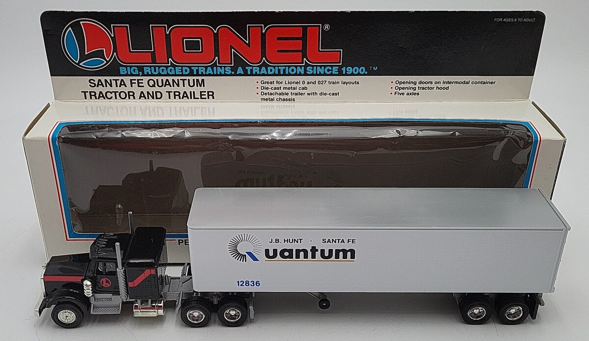 Lionel 6-12836 O Gauge Santa Fe Quantum Tractor & Trailer EX/Box