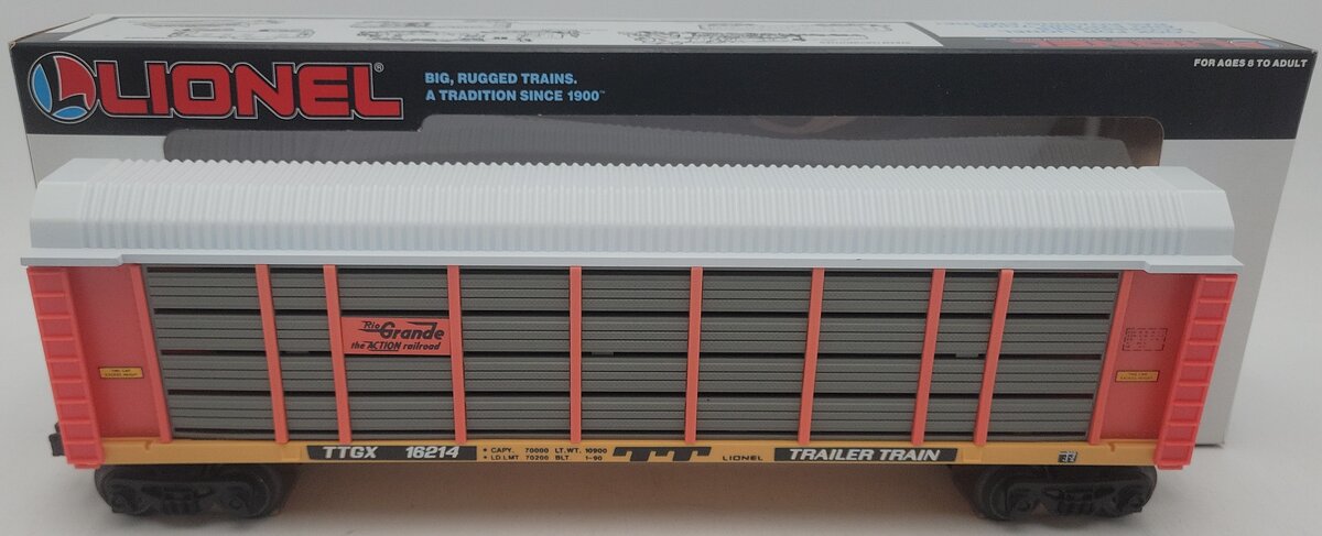 Lionel 6-16214 O Gauge Denver & Rio Grande Two Tier Auto Carrier EX/Box