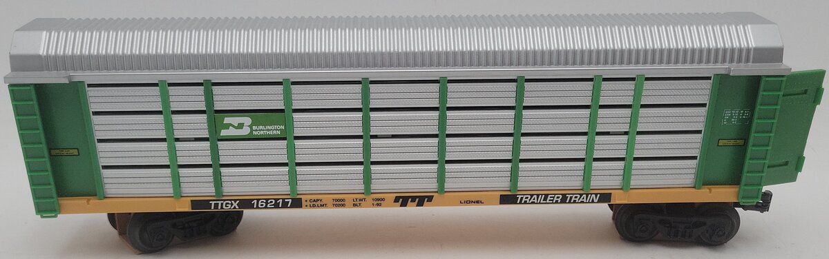 Lionel 6-16217 O Gauge Burlington Northern Auto Carrier with Screens EX/Box