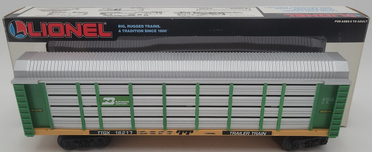 Lionel 6-16217 O Gauge Burlington Northern Auto Carrier with Screens EX/Box