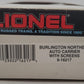 Lionel 6-16217 O Gauge Burlington Northern Auto Carrier with Screens EX/Box