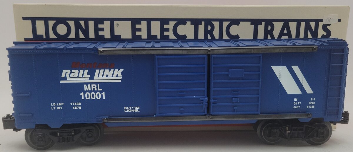 Lionel 6-19251 O Gauge Montana Rail Link Double Door Boxcar #1001 EX/Box