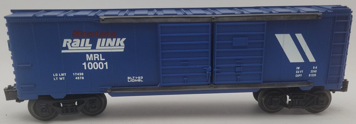 Lionel 6-19251 O Gauge Montana Rail Link Double Door Boxcar #1001 EX/Box
