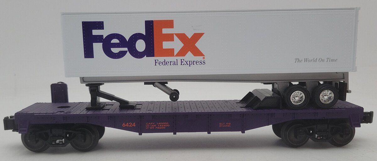 Lionel 6-19440 O Gauge Flatcar with FedEx Trailer #6424 LN/Box