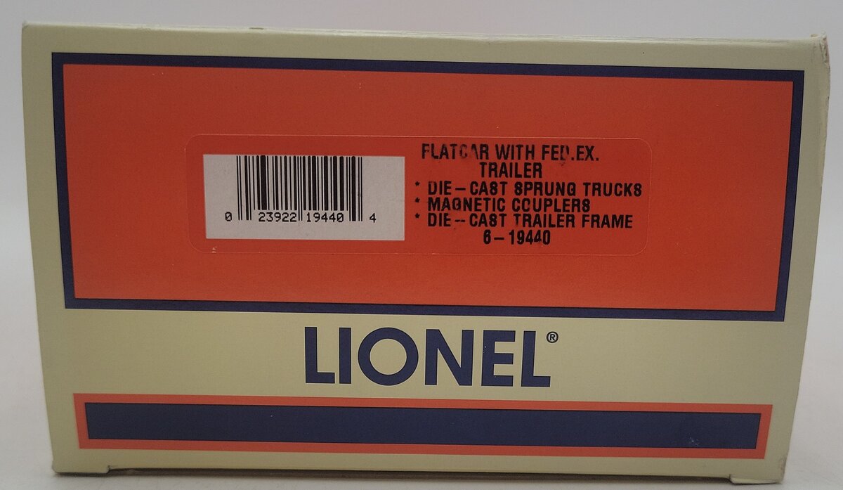 Lionel 6-19440 O Gauge Flatcar with FedEx Trailer #6424 LN/Box