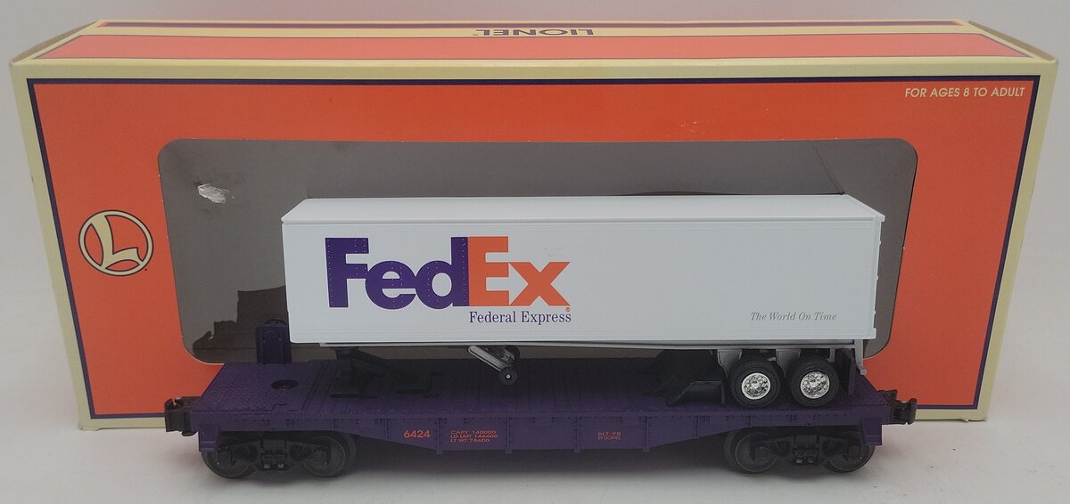 Lionel 6-19440 O Gauge Flatcar with FedEx Trailer #6424 LN/Box