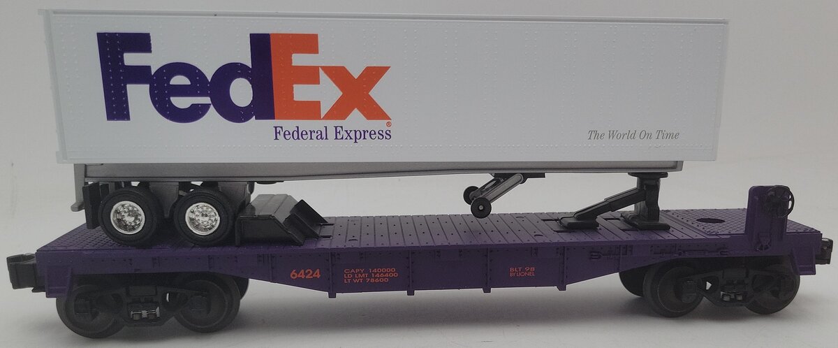 Lionel 6-19440 O Gauge Flatcar with FedEx Trailer #6424 LN/Box