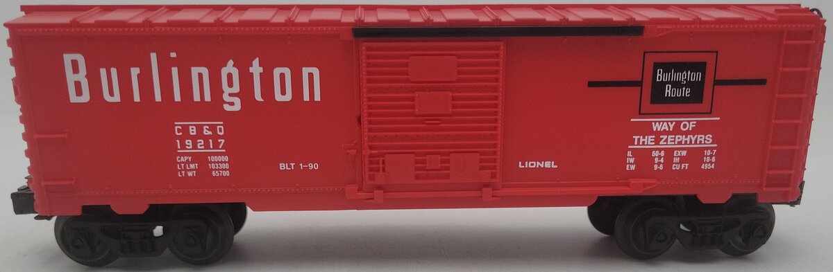 Lionel 6-19217 O Gauge Burlington Boxcar EX/Box