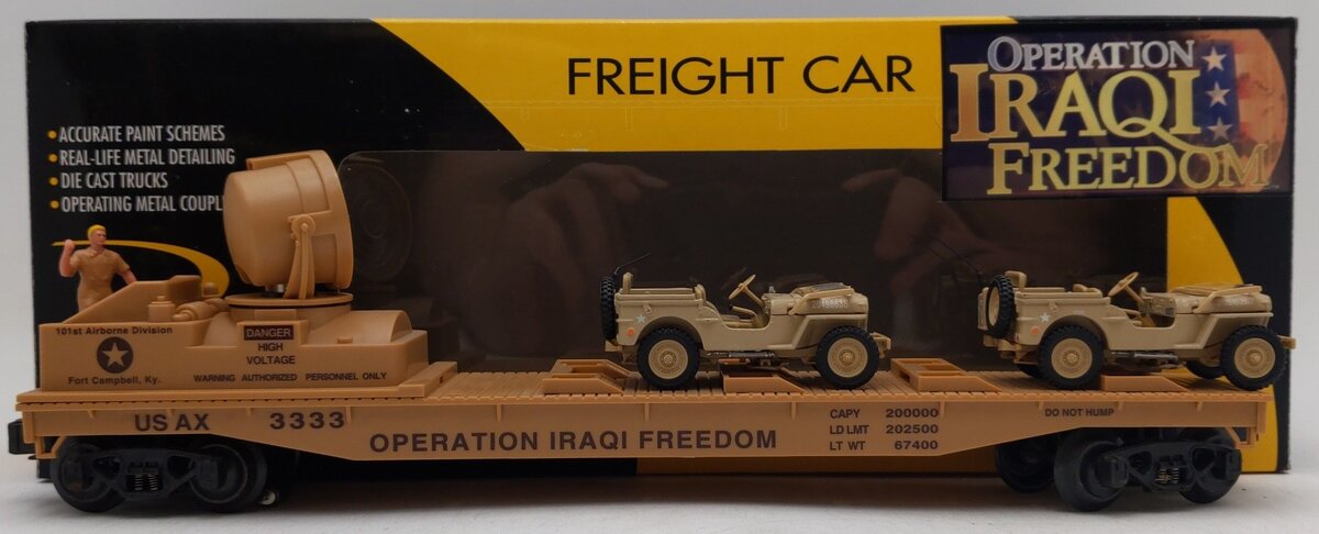 K-Line K691-8032 O Gauge Iraqi Freedom Operating Searchlight w/ 2 Jeeps #3333 EX/Box