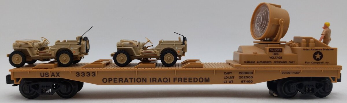 K-Line K691-8032 O Gauge Iraqi Freedom Operating Searchlight w/ 2 Jeeps #3333 EX/Box