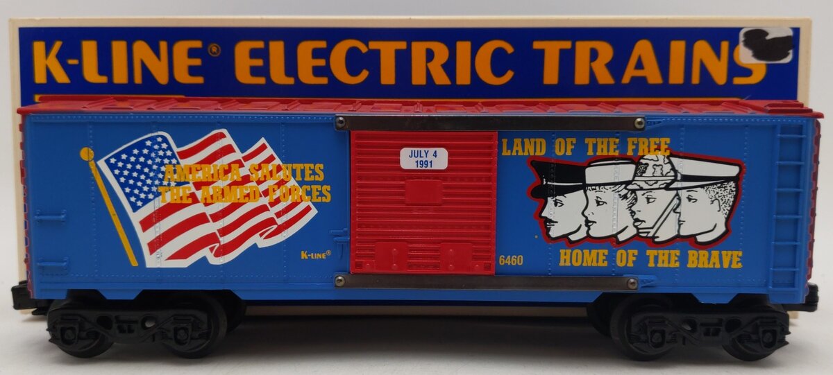K-Line K6460 O Gauge "America Salutes The Troops" July 4th Boxcar EX/Box