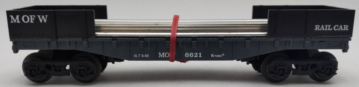 K-Line K6621 O Gauge MOW Rail Carrier Car w/Rails EX/Box