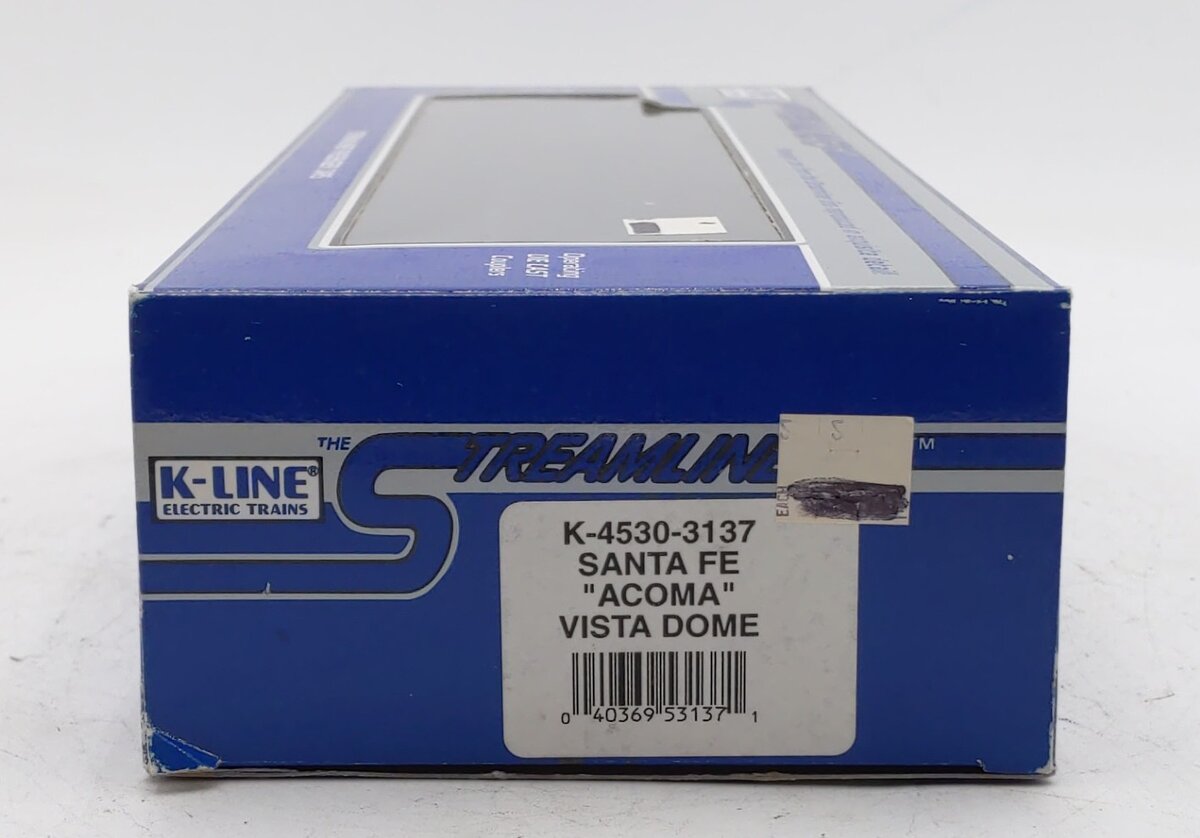 K-Line K3137 O Gauge Santa Fe "Acoma" 12.5" Streamliner Vista Dome Car #3137 EX/Box