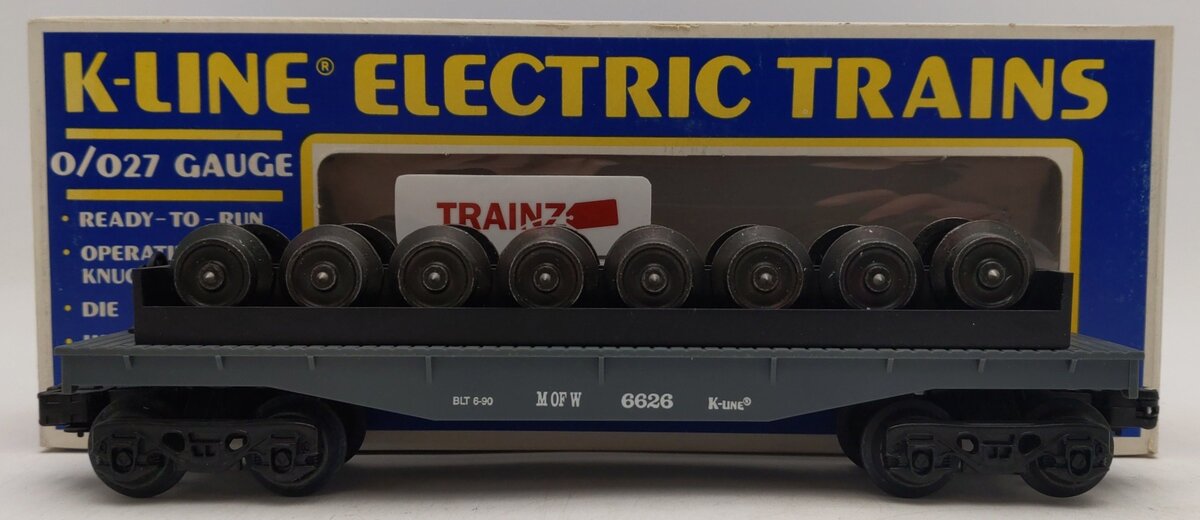 K-Line K6626 O Gauge Maintenance of Way Flatcar w/ Wheel Load EX/Box