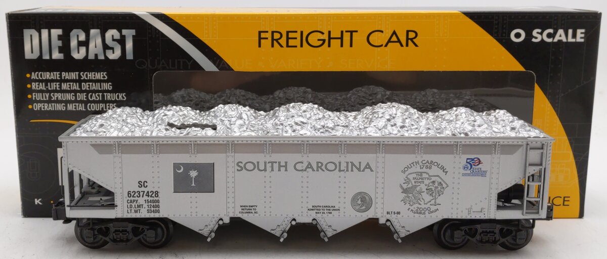 K-Line K623-7428 O Gauge South Carolina Quarter Hopper LN/Box