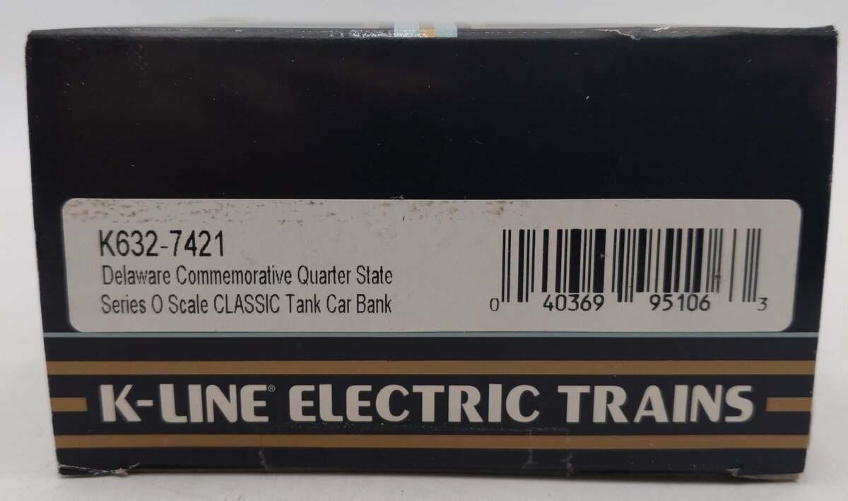 K-Line K632-7421 O Gauge Delaware Quarter Tank Car EX/Box