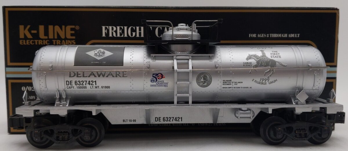 K-Line K632-7421 O Gauge Delaware Quarter Tank Car EX/Box