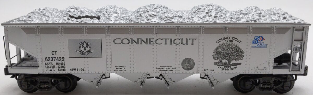 K-Line K623-7425 O Gauge Connecticut Quarter Hopper Car #6237425 LN/Box
