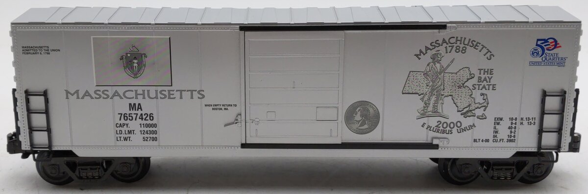 K-Line K765-7426 O Gauge Massachusetts Quarter Boxcar LN/Box
