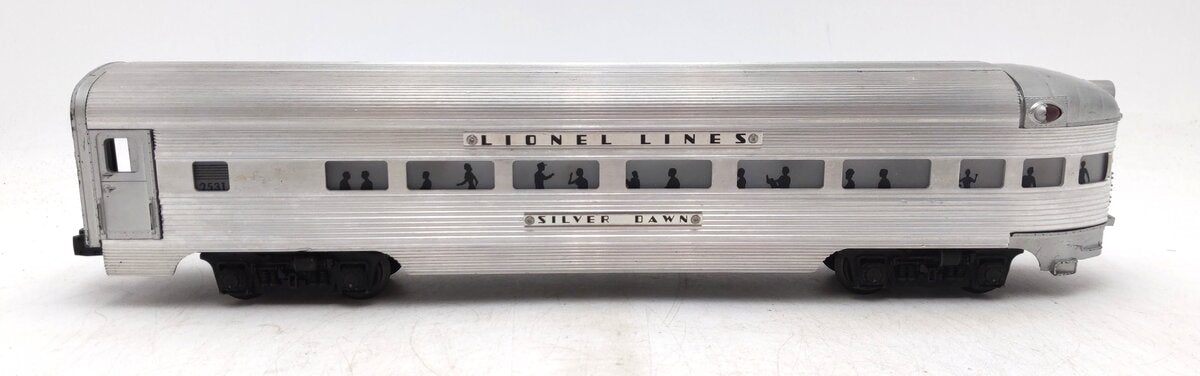 Lionel 2531 Vintage O Lionel Lines Silver Dawn Aluminum Observation Car VG