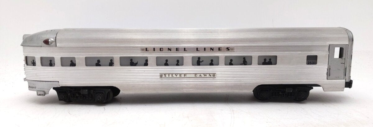 Lionel 2531 Vintage O Lionel Lines Silver Dawn Aluminum Observation Car VG