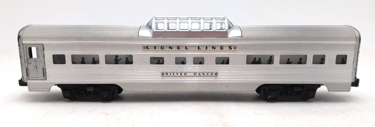 Lionel 2532 Vintage O Lionel Lines Silver Range Aluminum Vista Dome Car VG