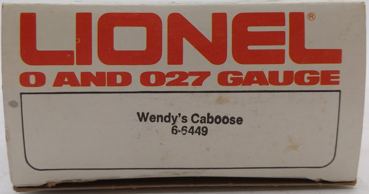 Lionel 6-6449 O Gauge Wendy's N5C Caboose LN/Box