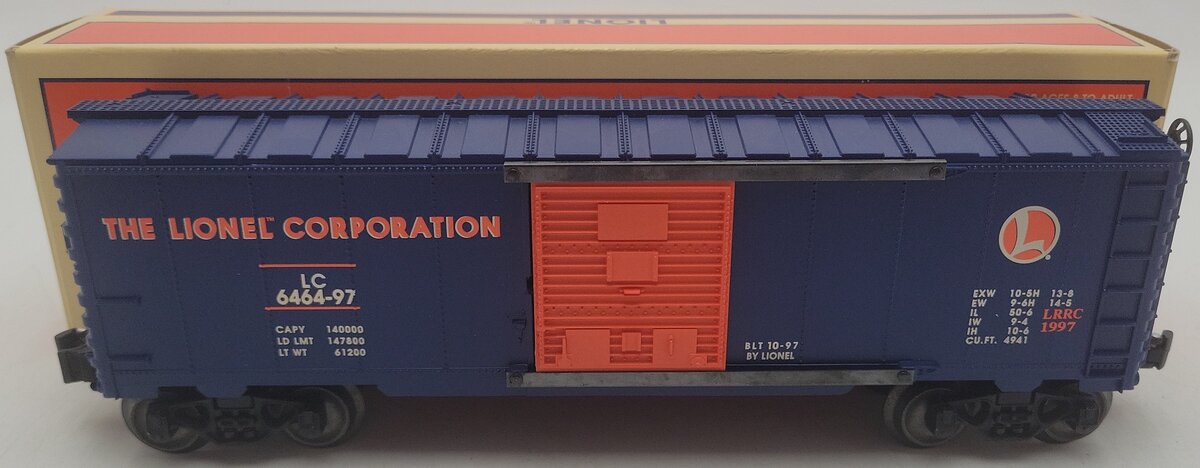 Lionel 6-19953 O Gauge LRRC Orange & Blue Lionel Boxcar #6464-97 EX/Box
