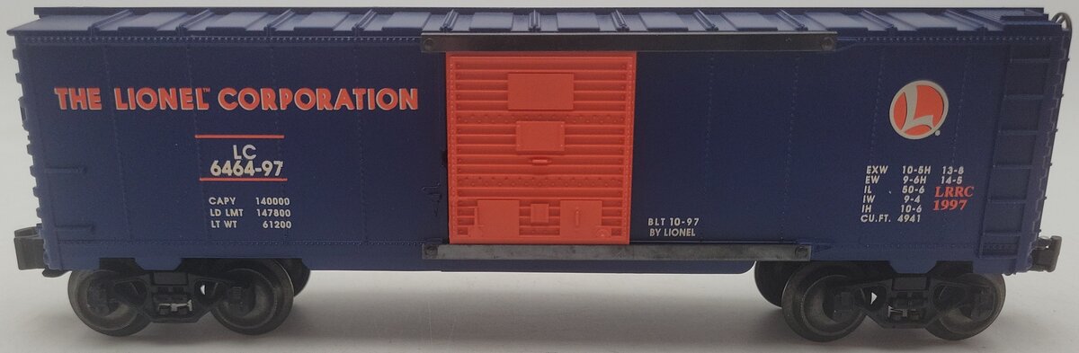 Lionel 6-19953 O Gauge LRRC Orange & Blue Lionel Boxcar #6464-97 EX/Box