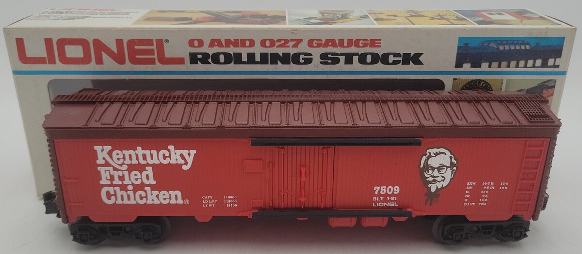 Lionel 6-7509 O Gauge Kentucky Fried Chicken Reefer Car EX/Box
