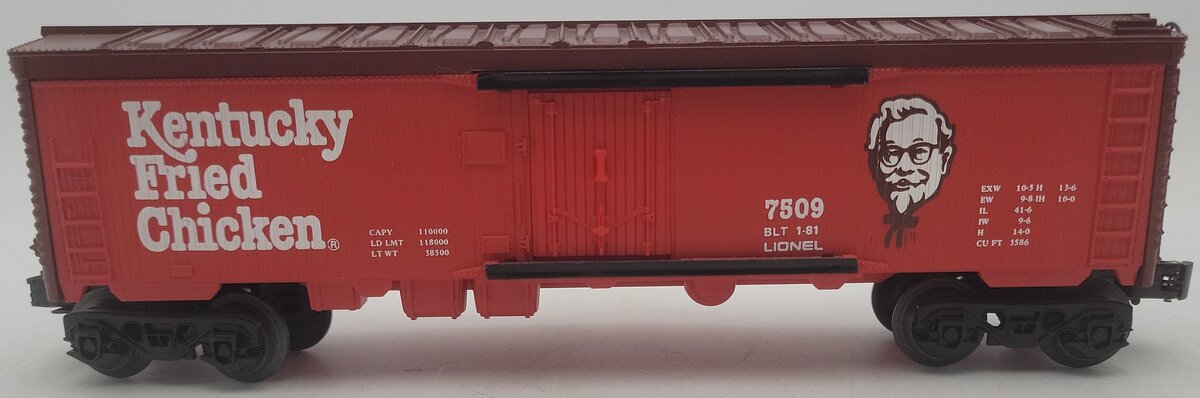 Lionel 6-7509 O Gauge Kentucky Fried Chicken Reefer Car EX/Box
