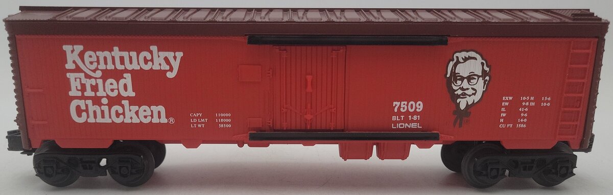 Lionel 6-7509 O Gauge Kentucky Fried Chicken Reefer Car EX/Box