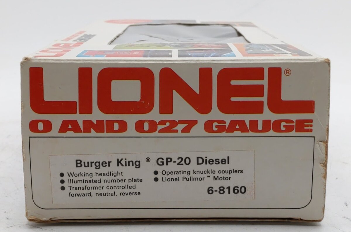 Lionel 6-8160 O Gauge Burger King GP-20 Diesel Locomotive #8160 EX/Box