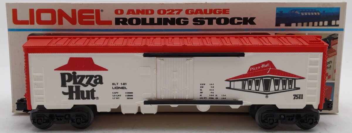Lionel 6-7511 O Gauge Pizza Hut Refrigerator Car EX/Box