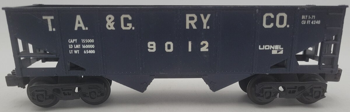 Lionel 6-9012 O Gauge Tennessee Alabama & Georgia Blue 2-Bay Hopper VG