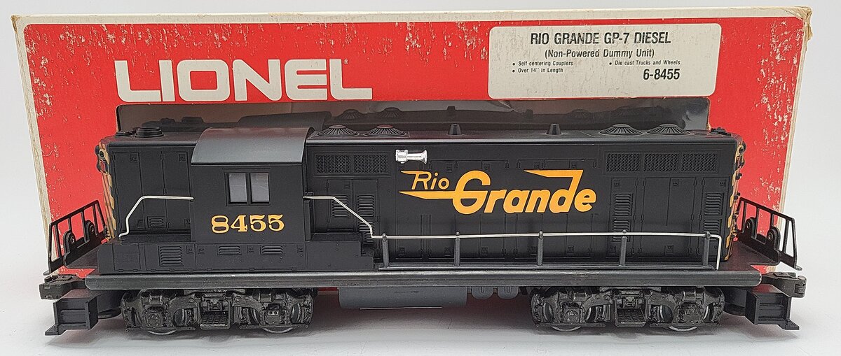 Lionel 6-8455 O Gauge Rio Grande GP-7 Dummy Diesel Locomotive #8455 EX/Box
